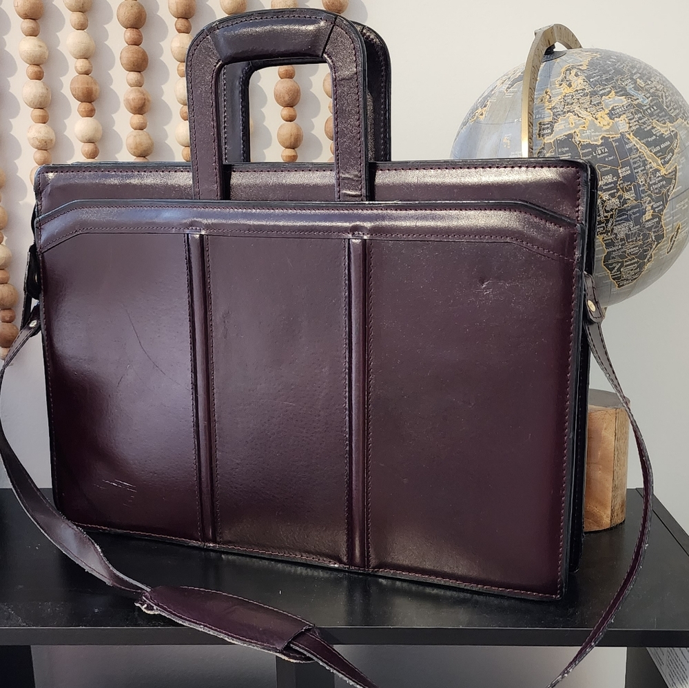Vintage HERITAGE Top Grain Leather Portfolio Briefcase